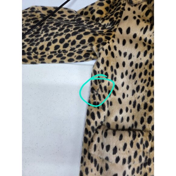 Vintage Russel Taylor Coat Leopard Print Mid Length Button Front Faux Fur Animal - Picture 14 of 16